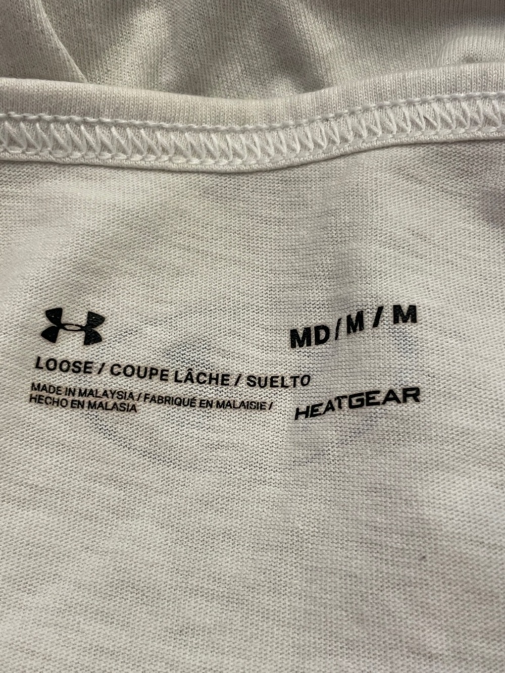 Under Armour White & Black Logo Sleeveless Tank - Picture 3 of 3